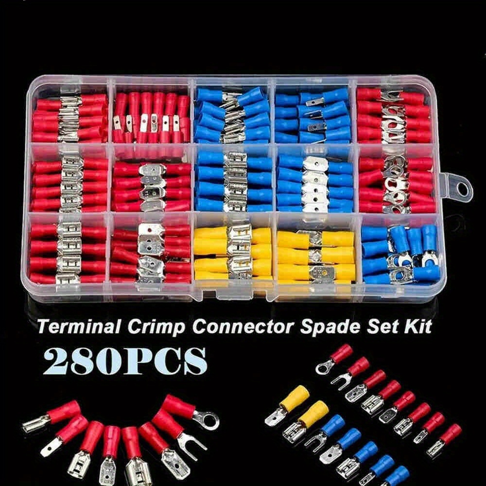 

280pcs Various Crimping Spade Terminal Insulated Wire Connector Kit