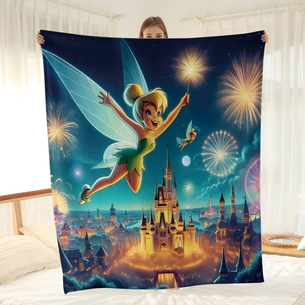 

Ume Premium Soft Polyester Fluffy Fleece Tinkerbell Fairy Throw Blanket For Sofa And Living Room – Lightweight All-season Couch Blanket For Teens And Adults 14+