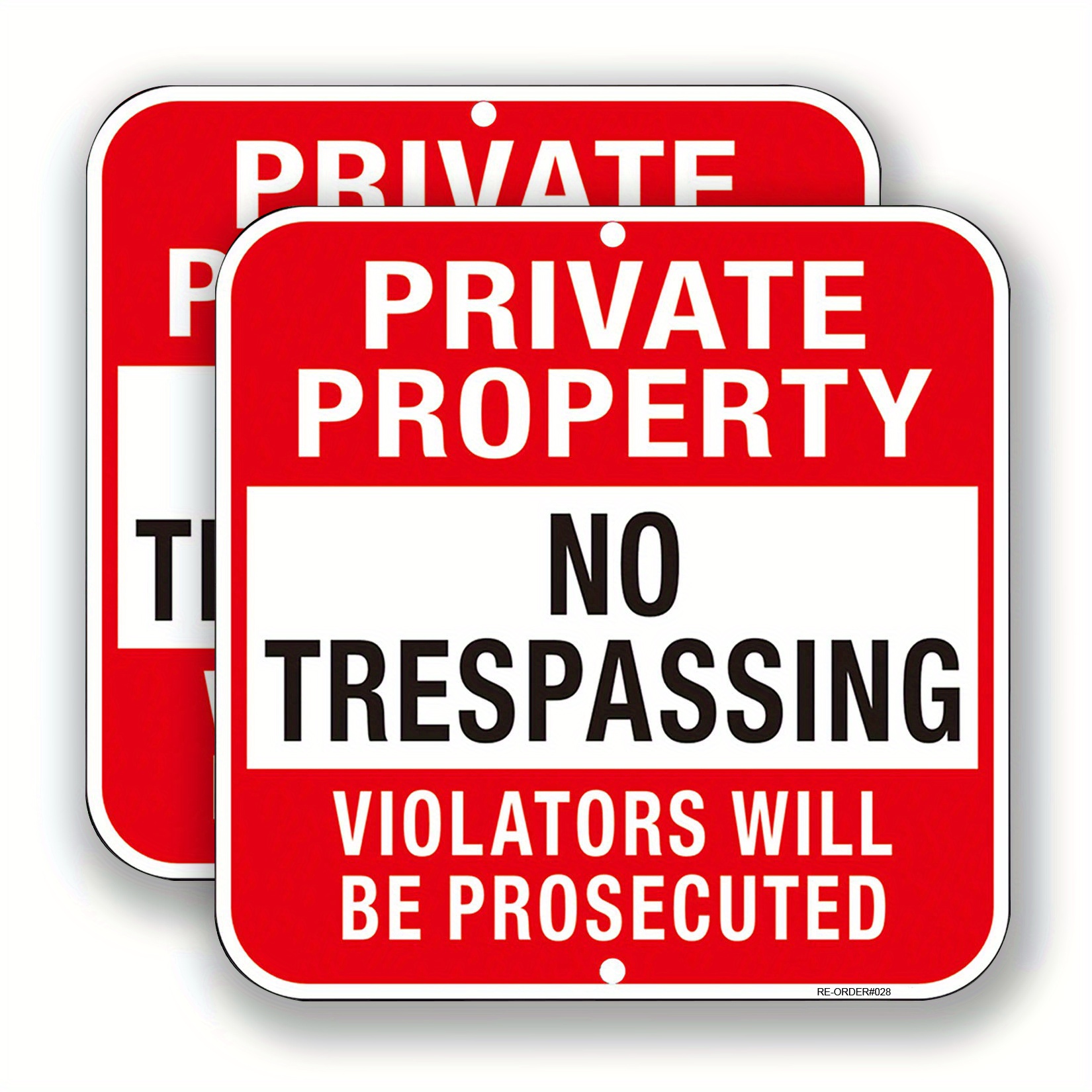 

Large (2 Pack) Private Property No Trespassing Sign, 10x10 Inches Metal Heavy Duty Reflective Aluminum, Violators Will Be Prosecuted Signs, Weather Resistant, Weatherproof, Indoor Or Outdoor