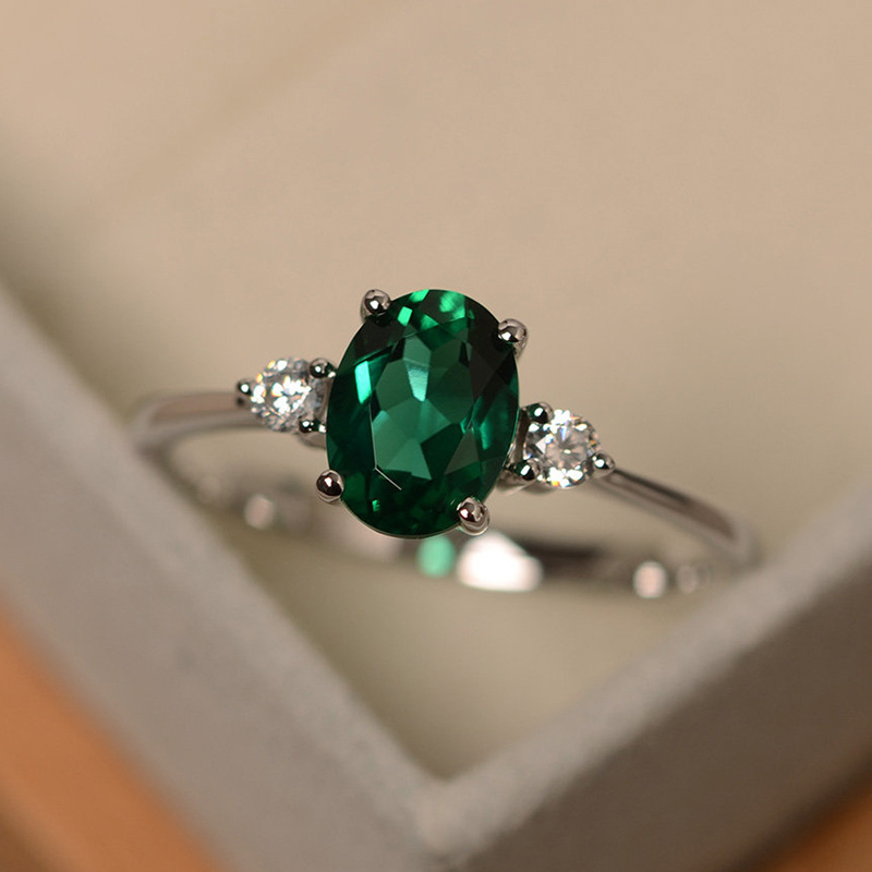 

1 Elegant Promise Ring Set With Green Oxidized Zirconia, A Beautiful And , Suitable For And Party Accessories,