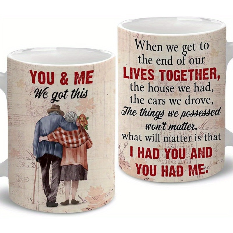 

1pc, Couple Coffee Mug, Wife Husband Gifts - Valentine Gifts For Women, Men - You And Me We Got This Mug - Birthday, Anniversary, Valentine Gifts For Couple, Husband, Wife, Girlfriend, Boyfriend 110z