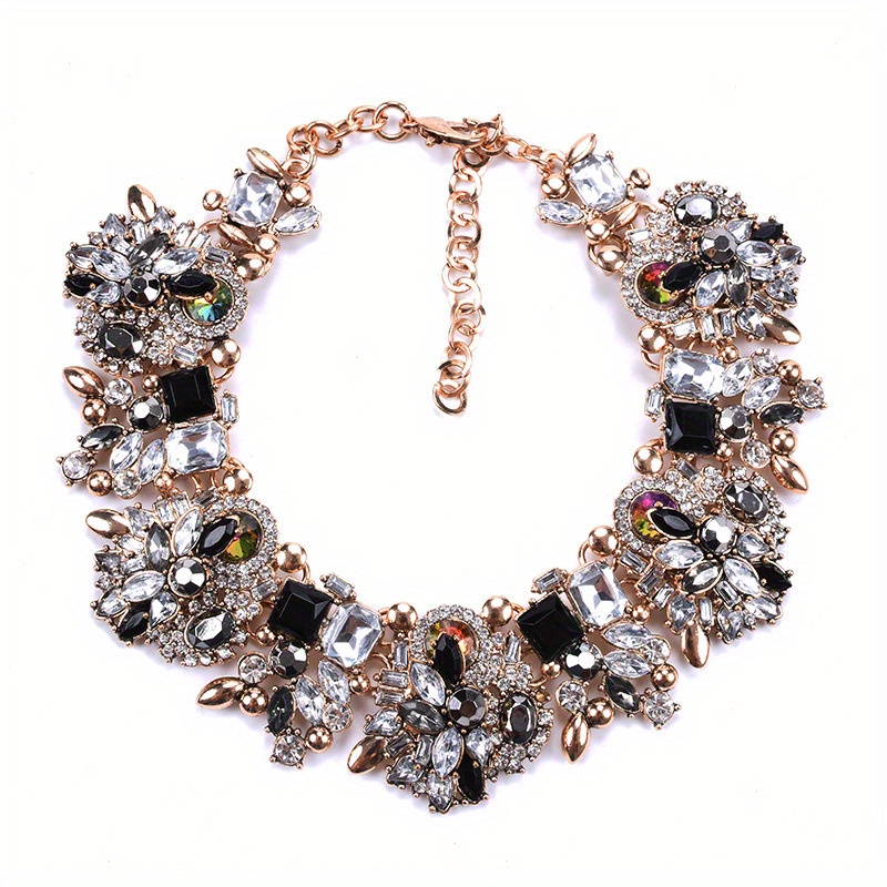 elegant full   floral necklace luxurious alloy fashion jewelry for   for parties banquets details 3