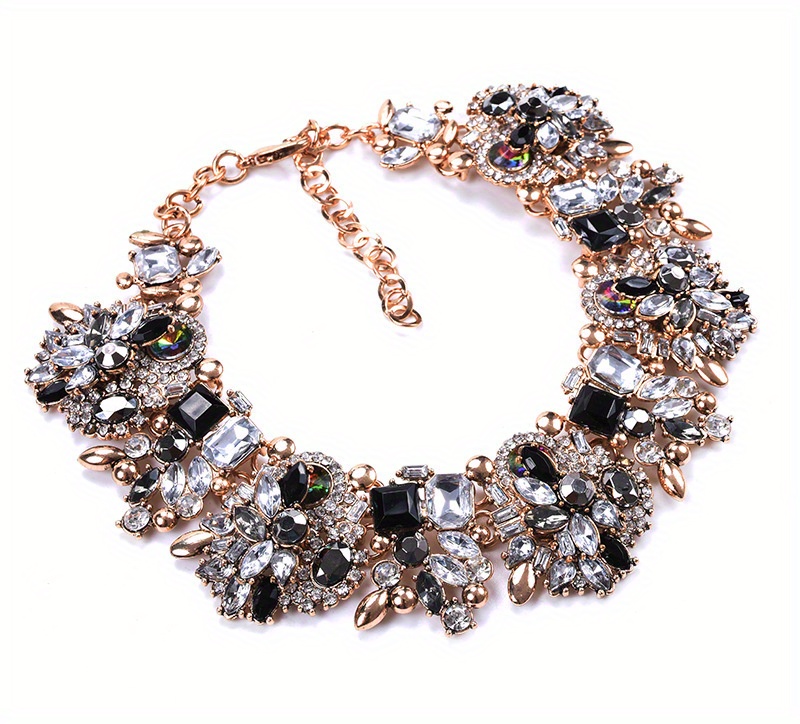 elegant full   floral necklace luxurious alloy fashion jewelry for   for parties banquets details 4