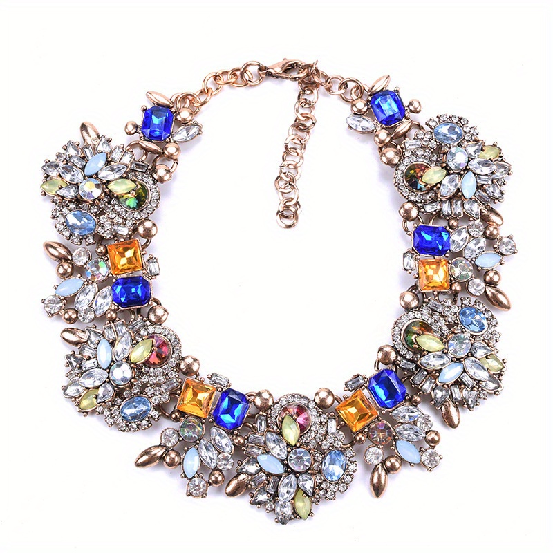 elegant full   floral necklace luxurious alloy fashion jewelry for   for parties banquets details 5