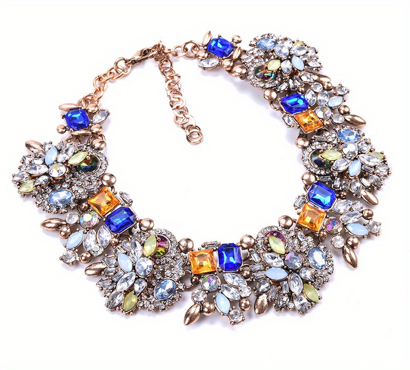 elegant full   floral necklace luxurious alloy fashion jewelry for   for parties banquets details 6