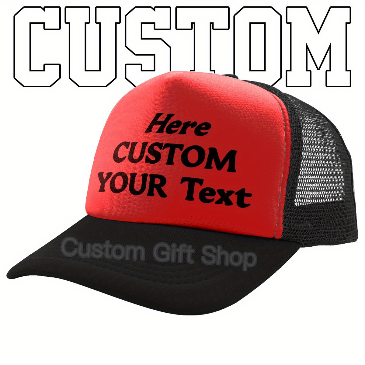 

Customizable Breathable Mesh Baseball Cap - Adjustable, Lightweight Trucker Hat With Personalized Text Option, Unisex Design For Men & Women