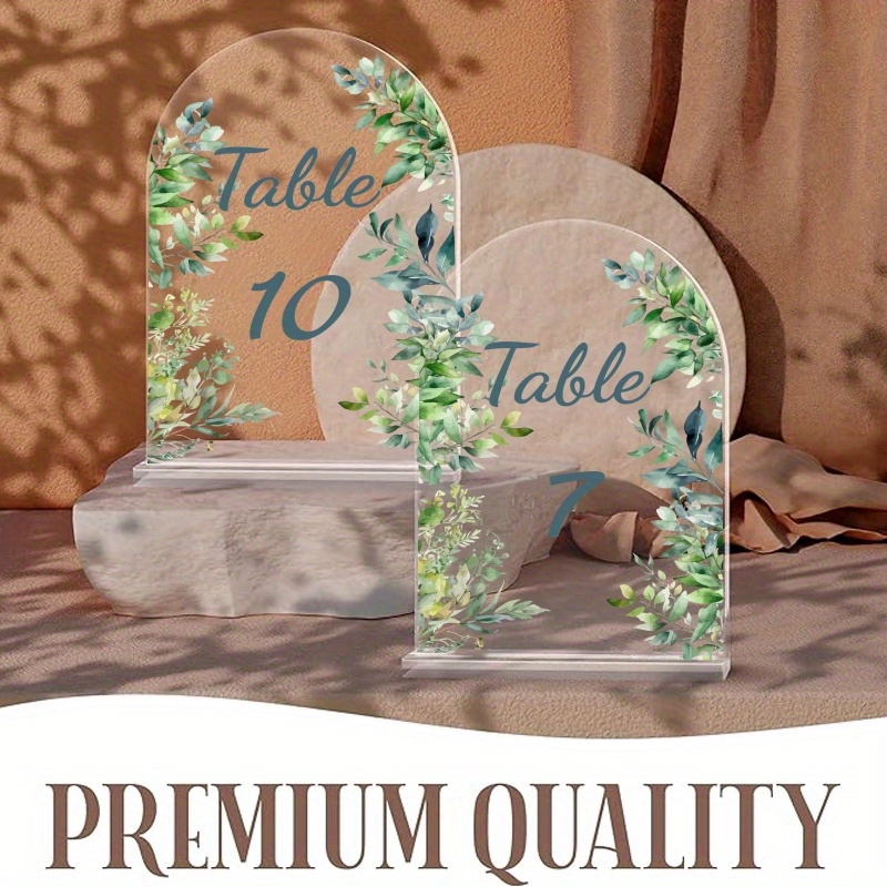

20-piece Elegant Floral Wedding Table Numbers 1-20, Acrylic Freestanding Signs For Reception Seating - Versatile Indoor/outdoor Use Wedding Table Decorations Wedding Centerpieces For Tables