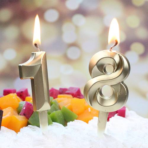 1 stuks creatieve verjaardagstaart feest leeftijd decoratie 3d gouden zilveren diamant nummer kaars plug-in