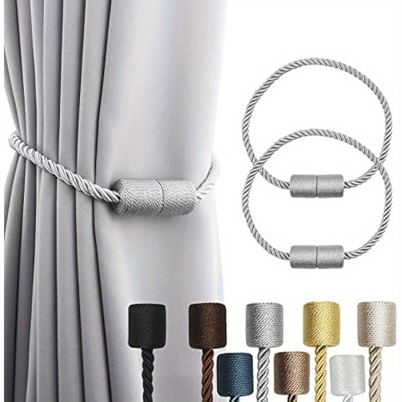 

2pcs Modern Magnetic Curtain Tiebacks, Elegant And Strong Window Curtain Holdbacks For Draperies