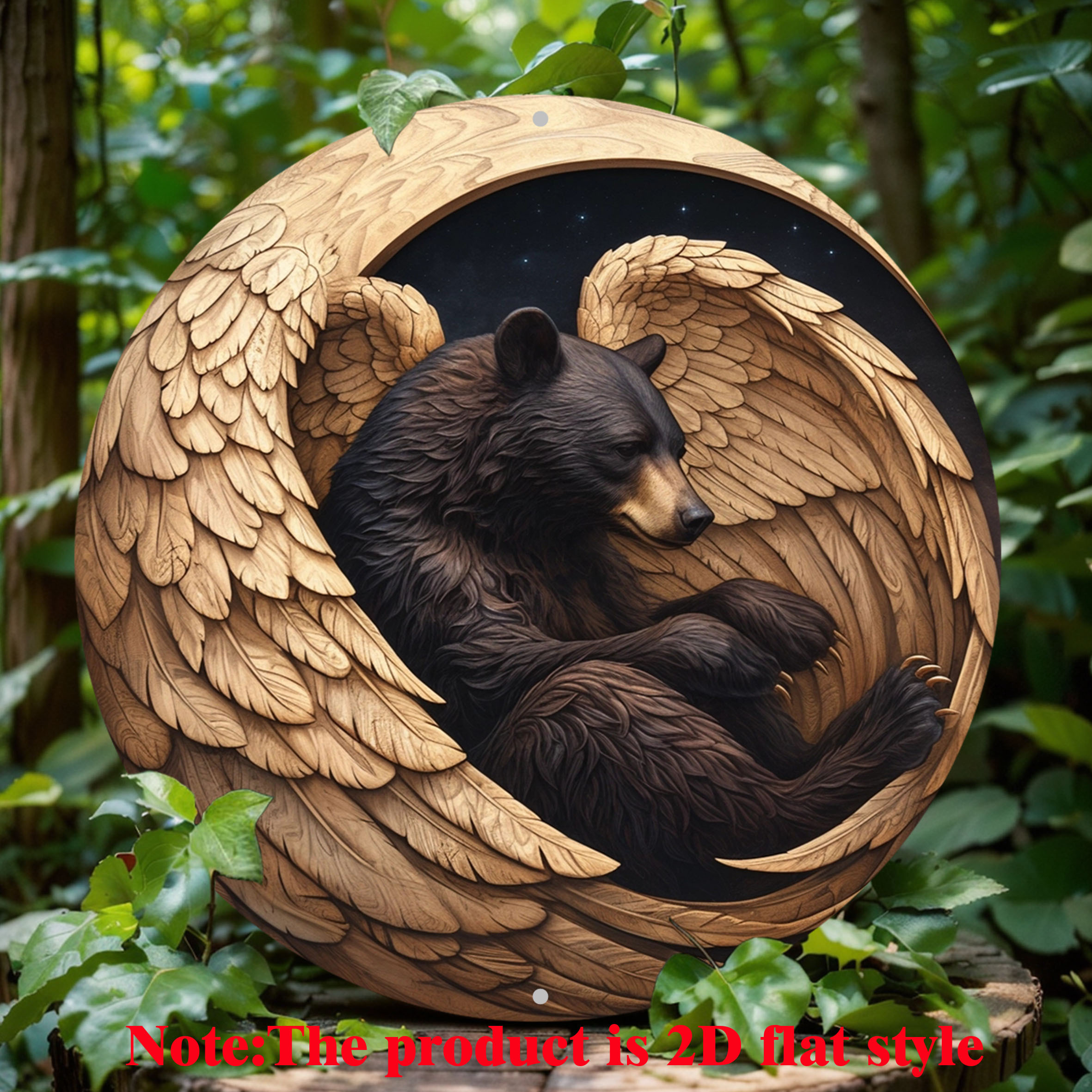 

Bear Wreath - 8x8" Round Aluminum Decor For , & - , -to- - For
