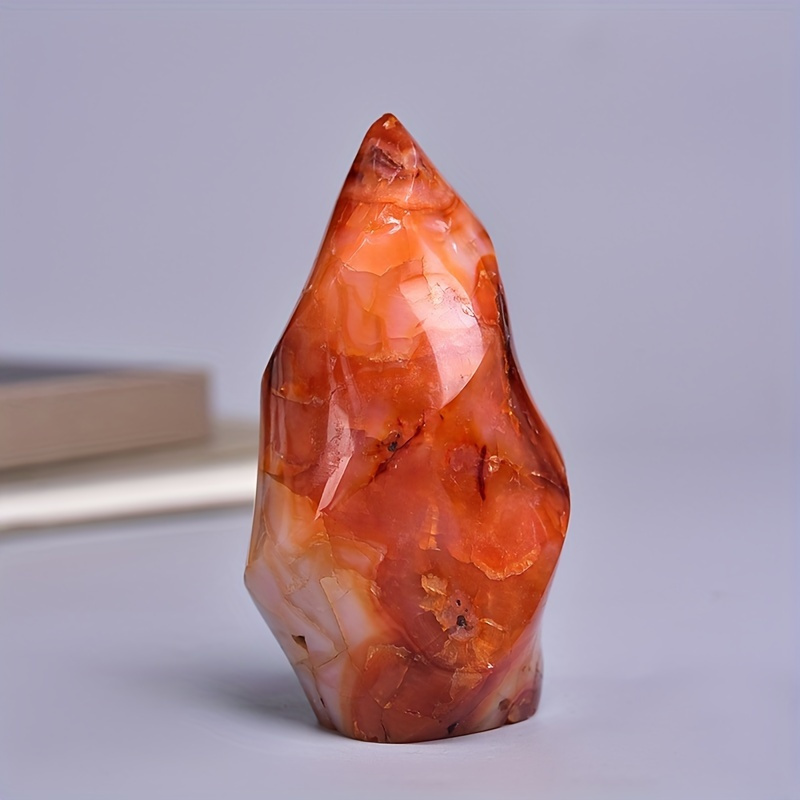 

1pc Carnelian Torch Crystal, Ideal For Home Decoration, Christmas, Hanukkah, Valentine's Day, Mother's Day, Graduation, And More - Red Agate