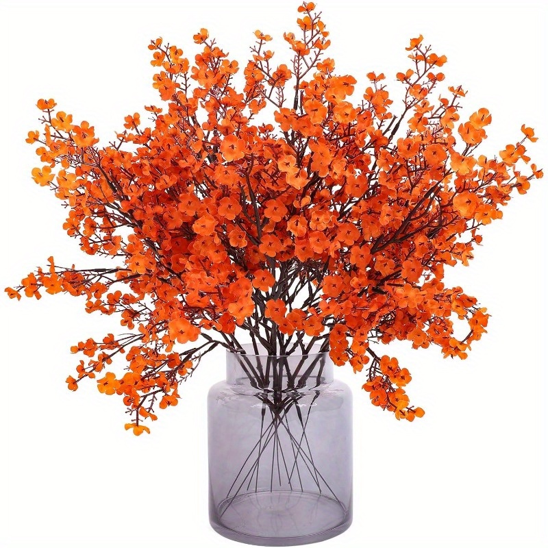 

6pcs Artificial Orange Flowers - Real Touch Silk Petals, Removable, Detachable Branches, Perfect For Diy, Wedding, Office, Centerpiece, Party Decoration, Flower Arrangements & Home Decor ()