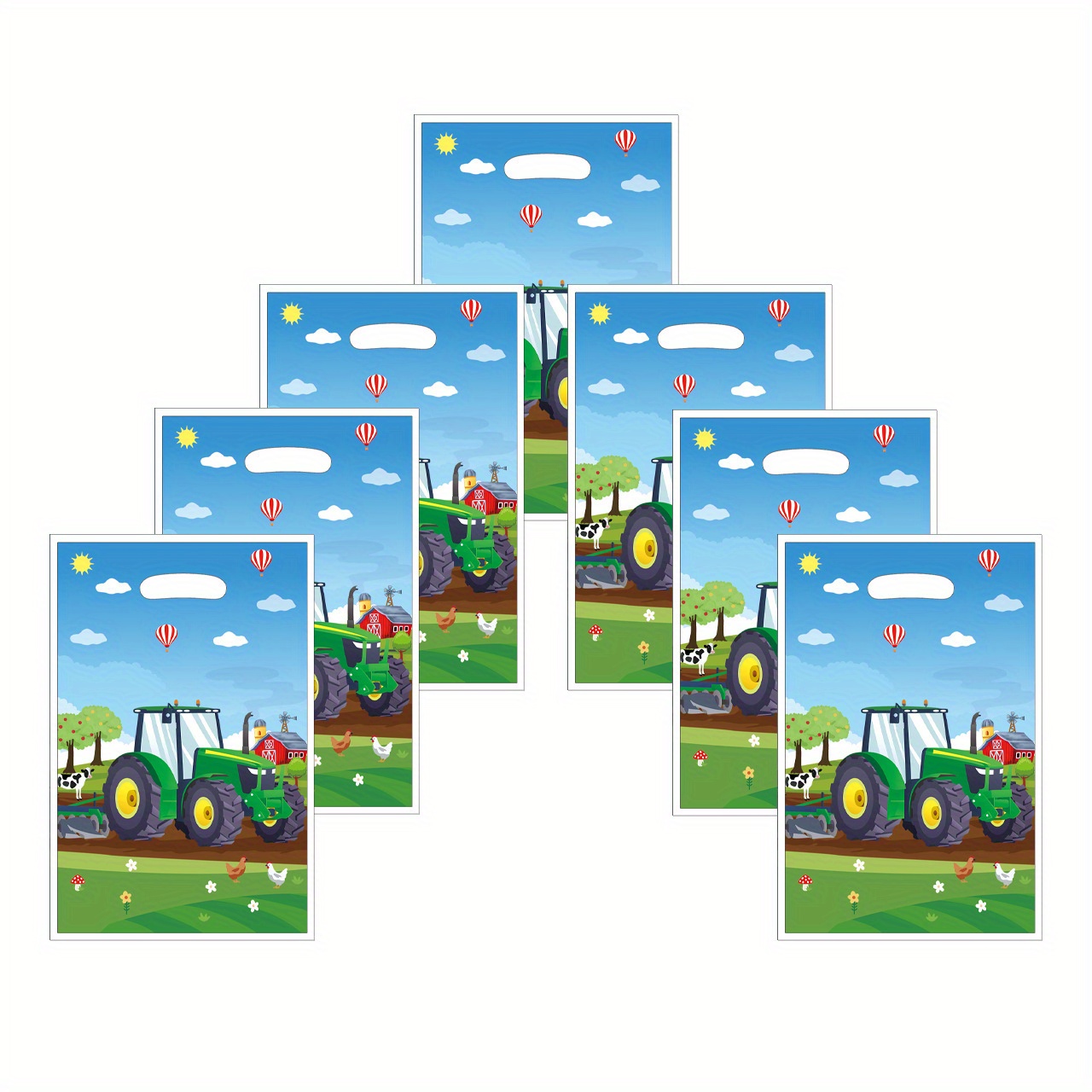 

10/20pcs Farm Party Tractor Theme Gift Bag Candy Bag Birthday Party Decoration Pearlescent Gift Bag Return Gift Bag