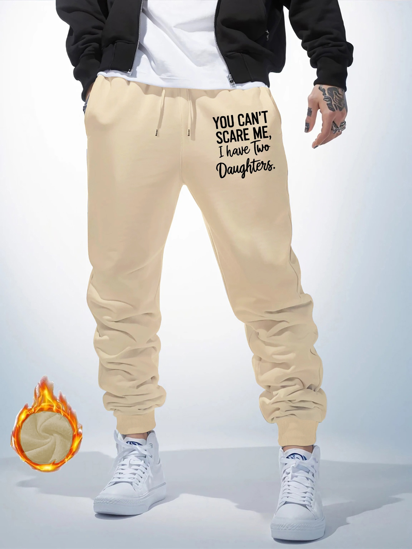 1pc mens casual sweatpants cant scare print polyester knit Temu