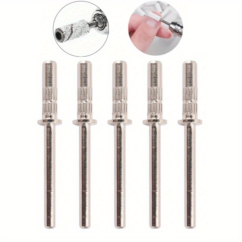 

5pcs Hypoallergenic Mini Mandrel Nail Drill Bits For Small Sanding Bands - 3.1mm Nail Art Equipment Essentials