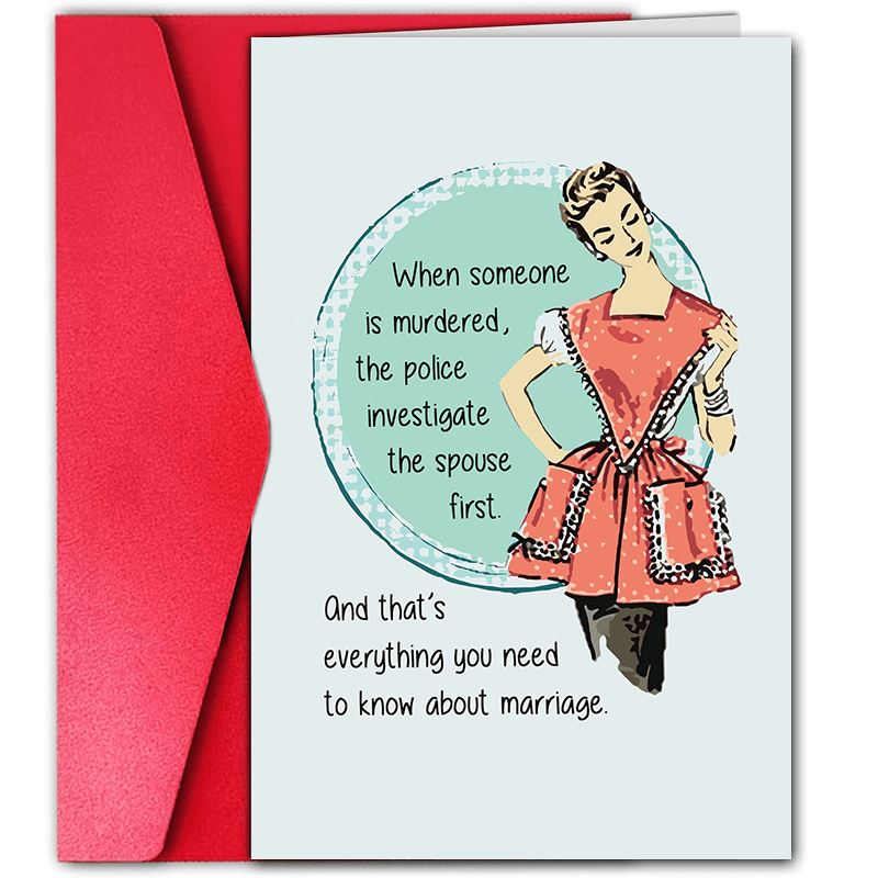 

Versatile Funny Greeting Card For Weddings, Anniversaries, Bridal Showers & Divorce Parties - Cartoon Design On High-quality Paper