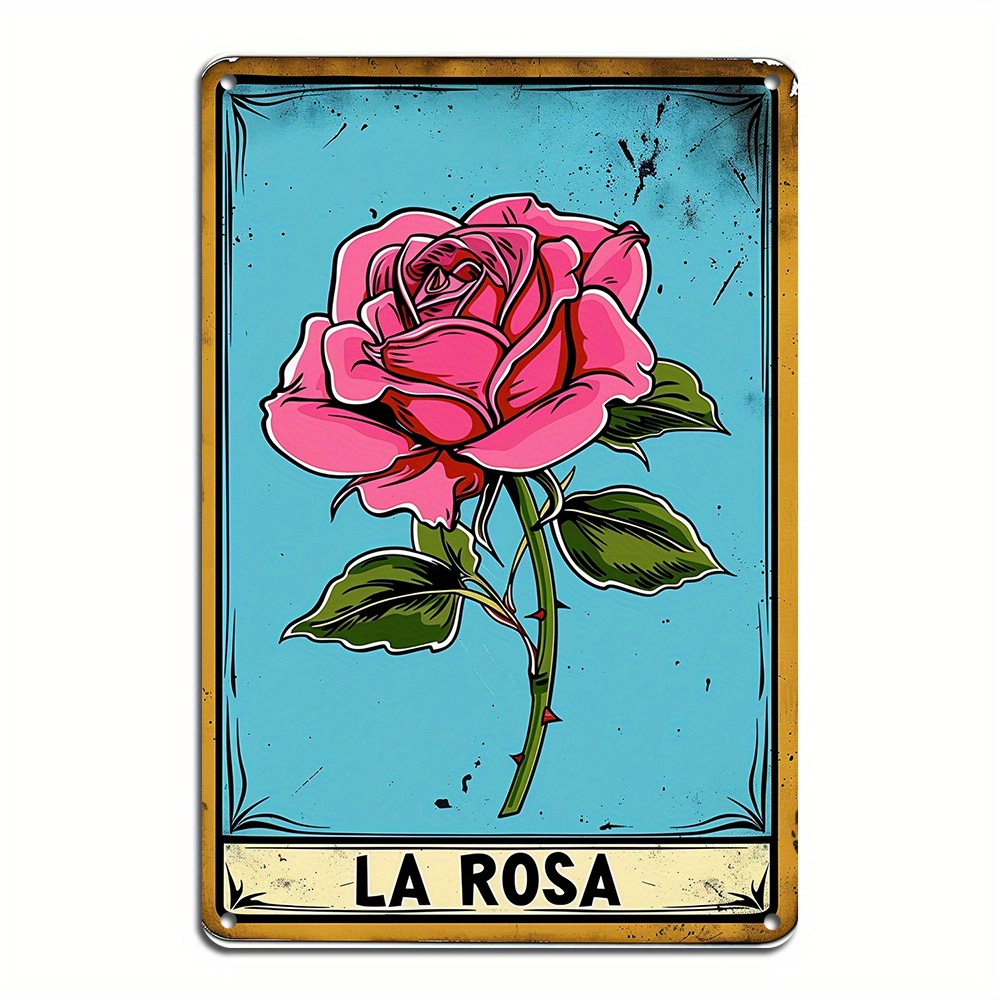 

Rosa Tin Sign - Reusable Aluminum Décor Plaque For Indoor/outdoor Use, Pre-drilled, Waterproof & Weather-resistant, Ideal For Collectors & Home Decoration – 8x12 Inches (1pc, 14+ Age Group)