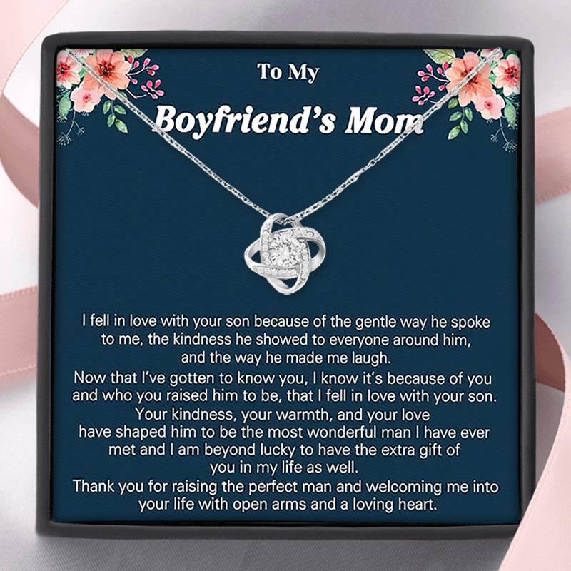 TEMU To My Boyfriend's Mom Love Knot Necklace, Boyfriend's Mom Necklace, Birthday Gift, Mother Day Gift, Christmas Gift