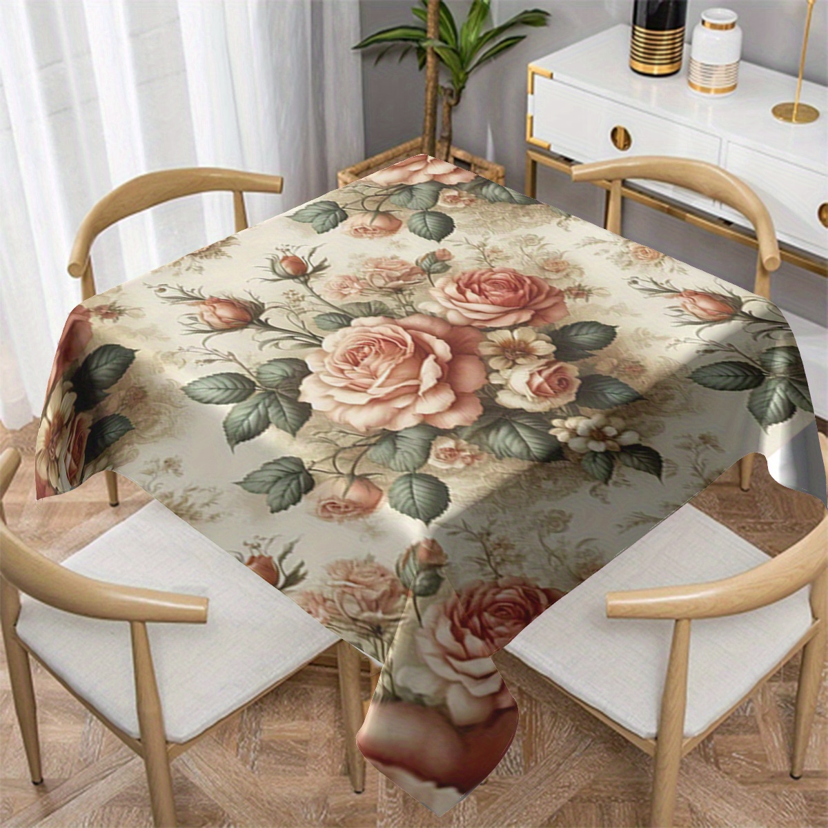 

Versatile Waterproof & Stain-resistant Tablecloth For Kitchen, Dining Room, And Outdoor Parties - Square/round Polyester Design Tablecloths Waterproof Tablecloth