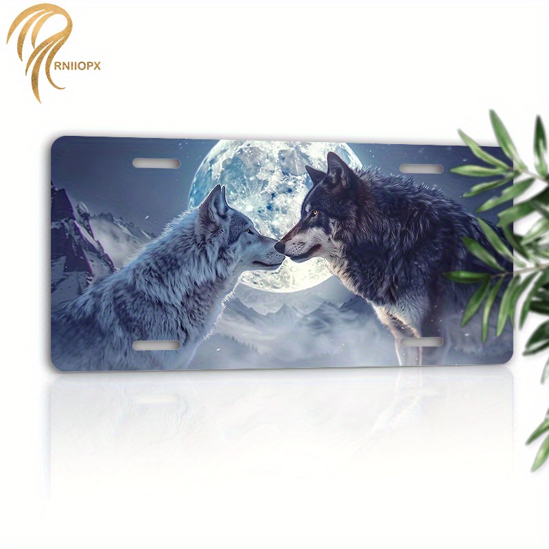 

Decorative Wolf- Aluminum , Car Tag & , 6x12" Novelty , & - Auto - 1pc