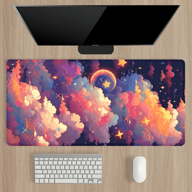 

Anime Stars And Moon Clouds Large Gaming Mouse Pad - 35.4x15.7in, Non-slip Rubber, Perfect For Office Or Gaming Desk