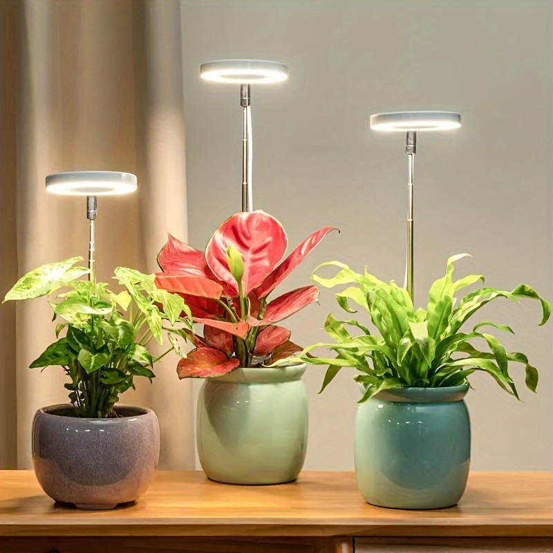 

Adjustable Led Grow Light For Indoor Plants - Full Spectrum, 4 Brightness Levels, Timer (4/8/12h), Usb Powered