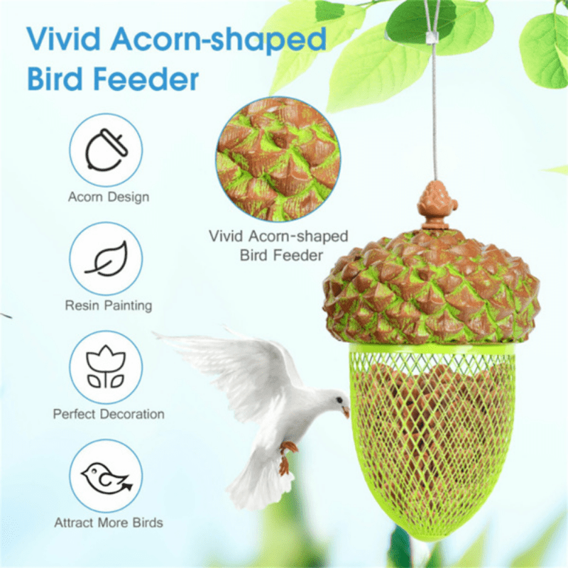 Acorn Shaped Bird Feeder Outdoor Hanging Food Dispenser - Temu