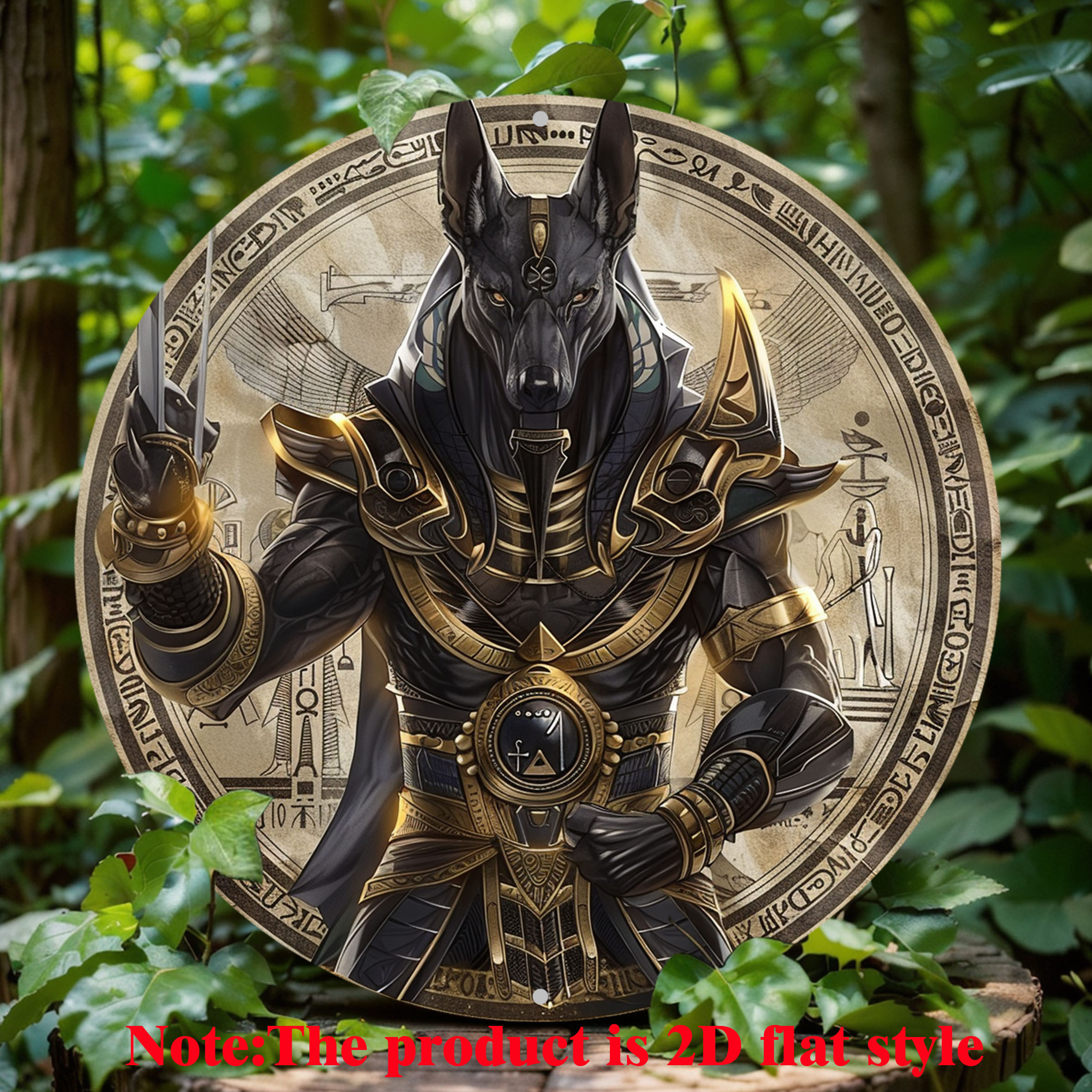 

Anubis 8x8" Round Aluminum Wall Sign - Durable, Easy-clean Metal Decor For Home, Cafe, Apartment & More - Perfect Gift For Halloween & Thanksgiving