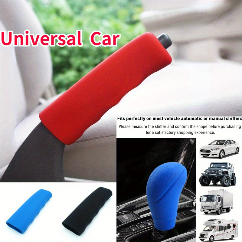 

2pcs Car Auto Universal Silicone Shift Knob Cover Handbrake Hand Brake Covers Sleeve Case Skin Protector Car Styling Car Accessories