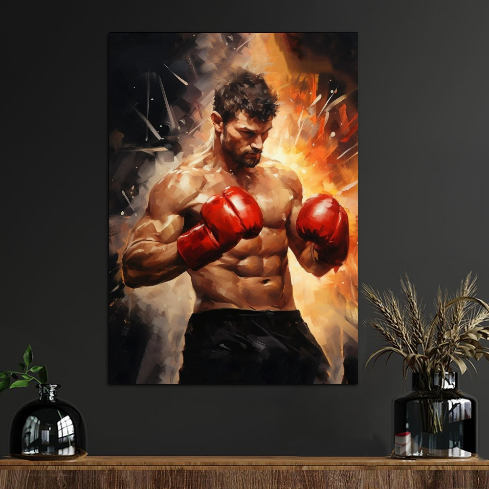 

Boxing Man Poster Canvas Wall Art: High-quality Art For Home Decor, Perfect Gift For Sport Lovers - Available In 12x16in And 16x24in Sizes