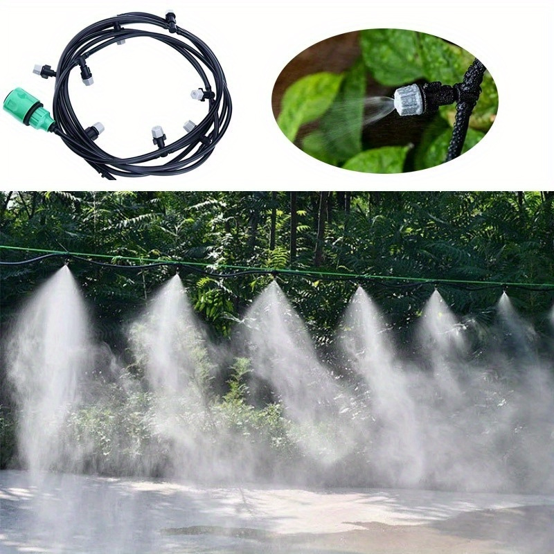 

Easy-install 10m Drip Irrigation Kit With Adjustable Nozzles - Uv-resistant Abs, Water-saving Garden & Lawn System For Misting And Cooling