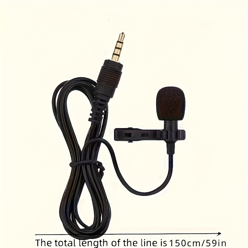 omni   clip on lapel microphone with 3 5mm connector no battery required low voltage wired lavalier mic for mobile   recording   devices details 3