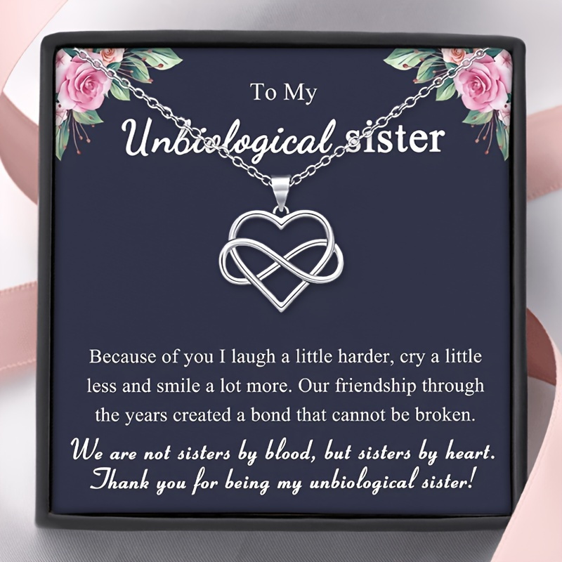 

To My Unbiological Sister Infinity Heart Necklaces, Friendship Gift, Best Friend Necklace, Birthday Gift Christmas Gift