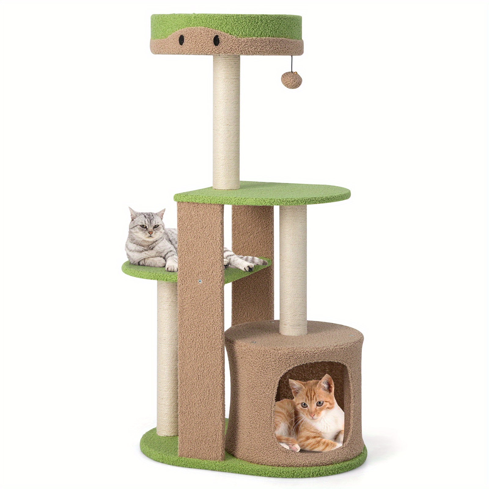 

Homasis 5-tier Cat Tree Tower 44" Cat Climbing Stand Perch W/ Sisal Scratching Posts