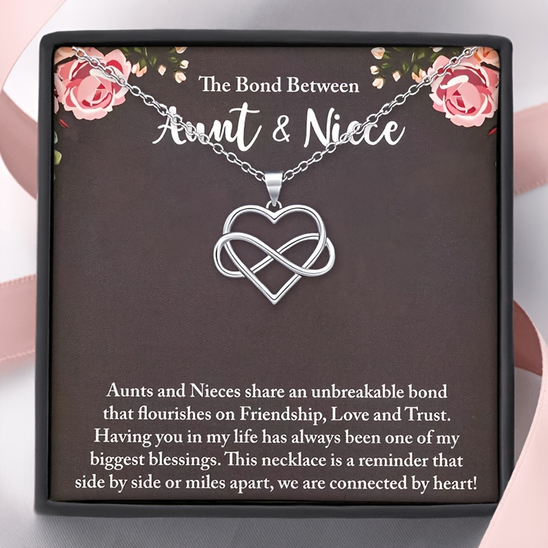 

Aunt Gifts, Aunt Christmas Gifts, Gifts For Aunt Gifts From Niece, Tiny Infinity Heart Necklaces, Aunt Niece Necklace