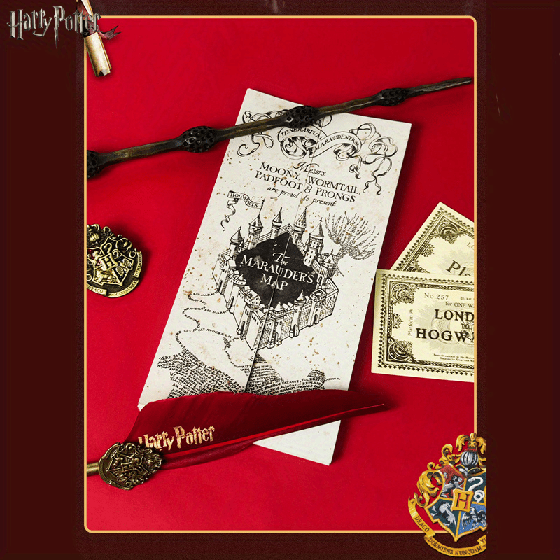 

Harry Potter Acceptance Letter & Treasure Hunt Map - Gold-plated, Cosplay Prop For Movie Fans