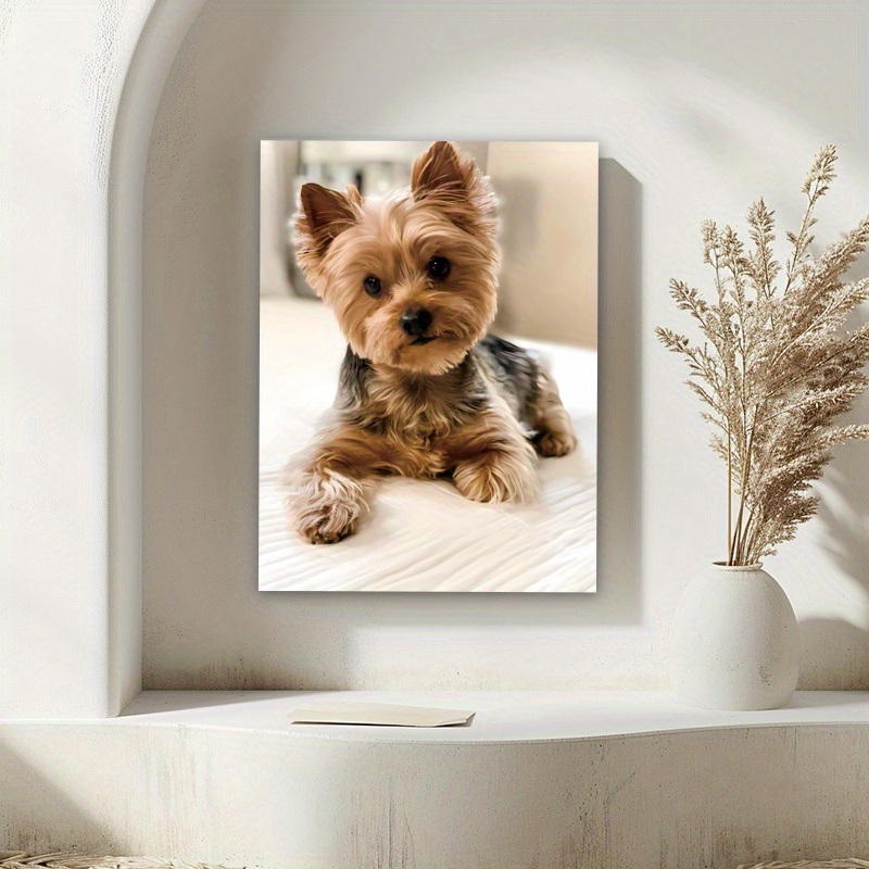 

Yorkshire Terrier Canvas Art Print - 1pc Waterproof Hd Realistic Yorkie Dog Wall Decor, 30x40cm Major Material Canvas, Indoor/outdoor Decorative Painting, Perfect Gift For Dog Enthusiasts