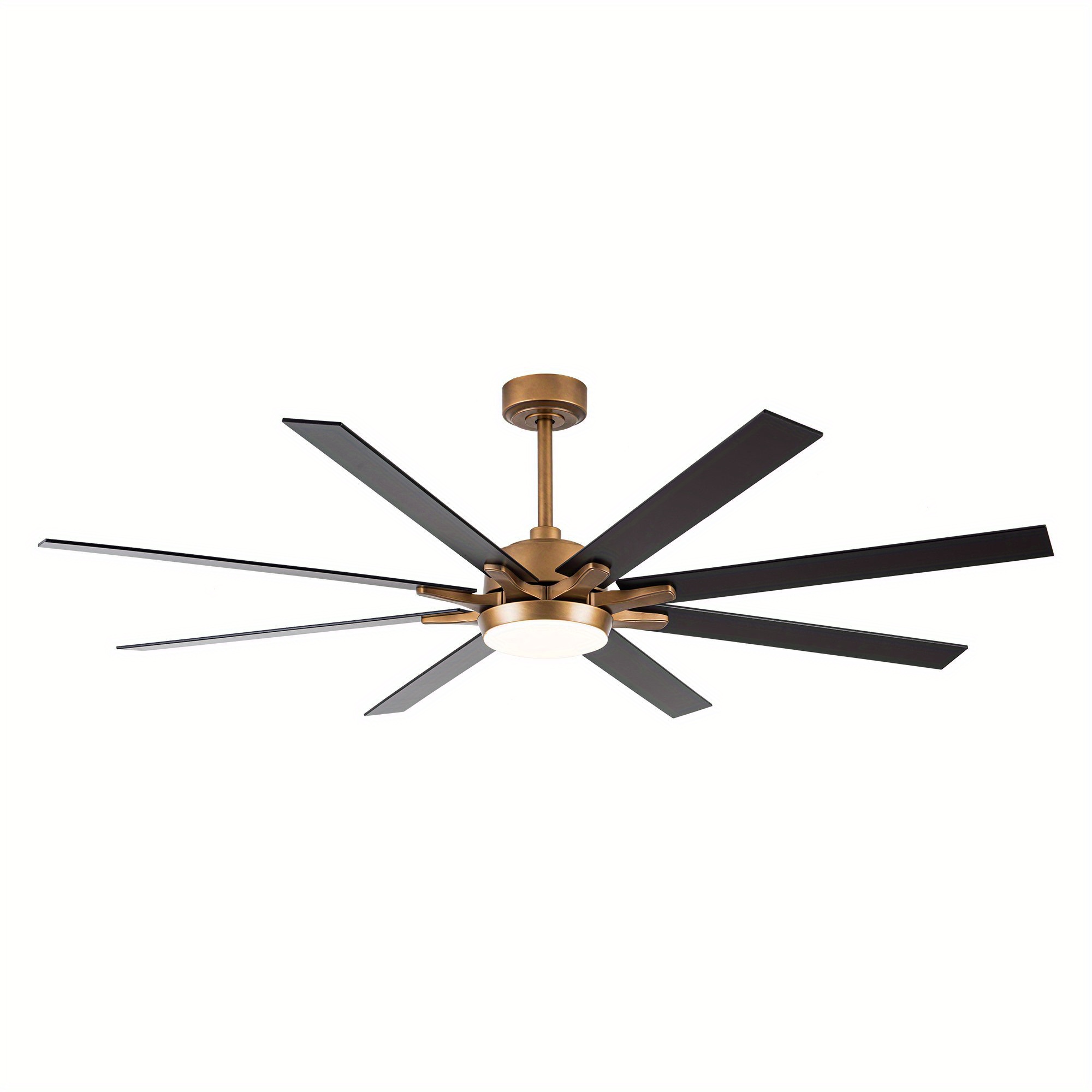 TEMU 65-in Antique Golden Color-changing Integrated Led Indoor Ceiling Fan With Light And Remote