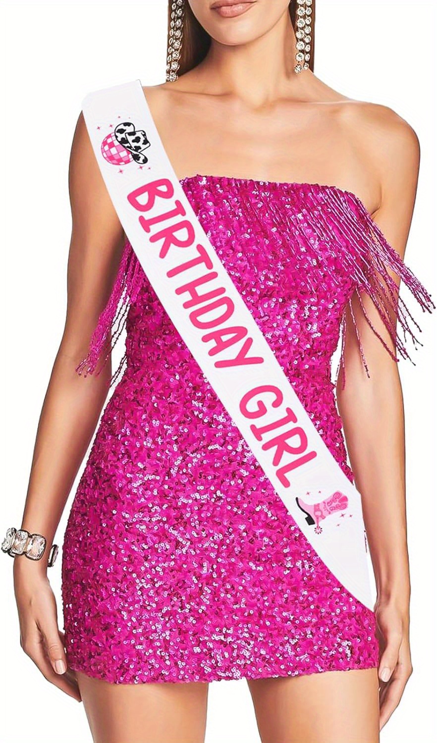 1pc birthday sash women disco cow birthday sash western - Temu Georgia