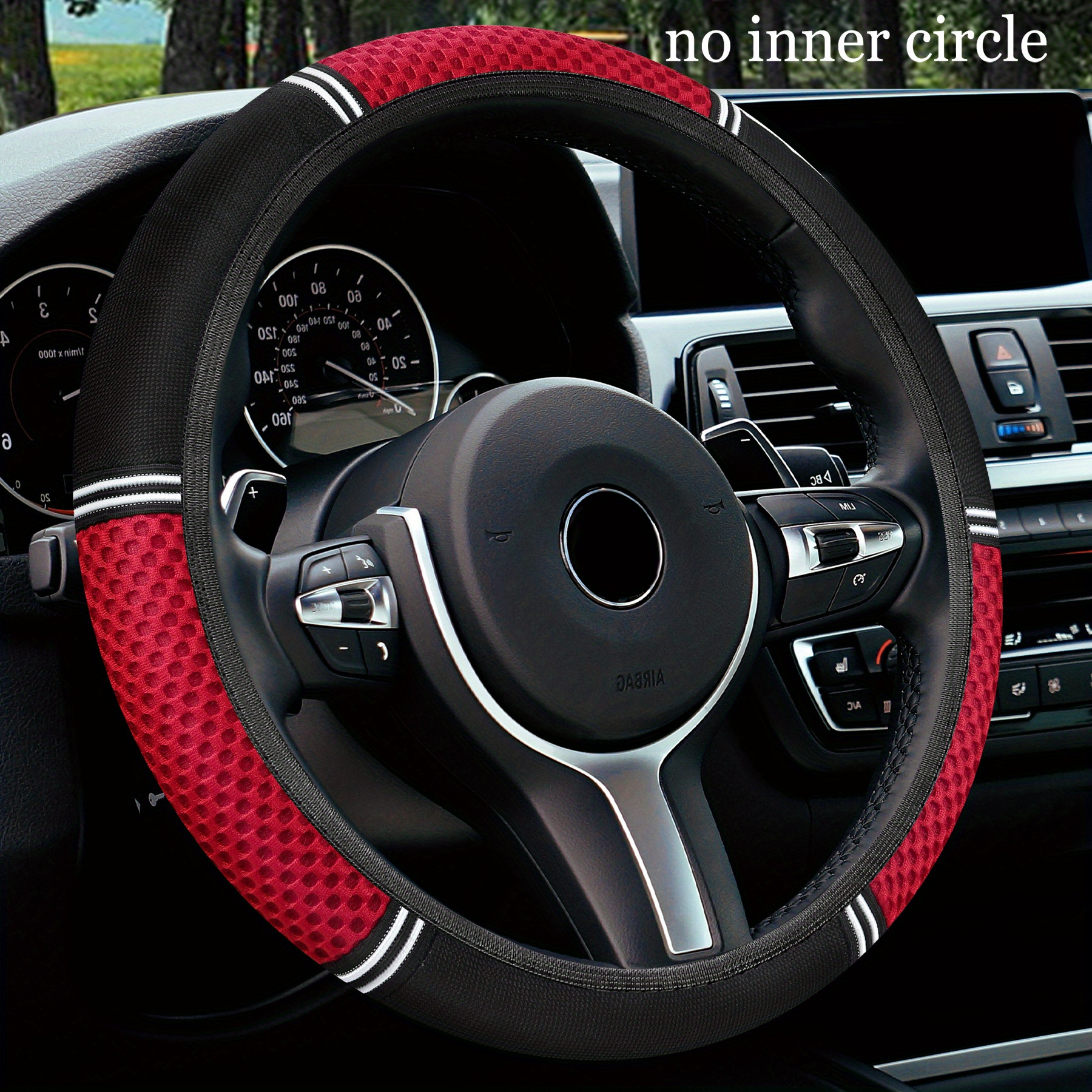 TEMU Housse de volant de voiture multifonctionnelle et , avec installation et retrait élastiques pratiques, antidérapante et résistante à la