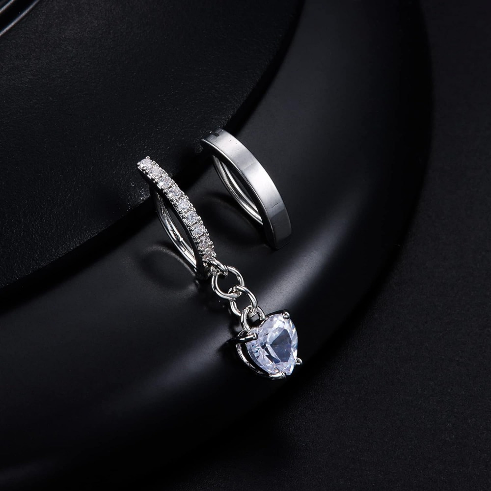 

1pc 14g Dangle Clicker Belly Button Ring For Women Surgical Steel Cz Opal Belly Ring Simple Reverse Rings Body Jewelry