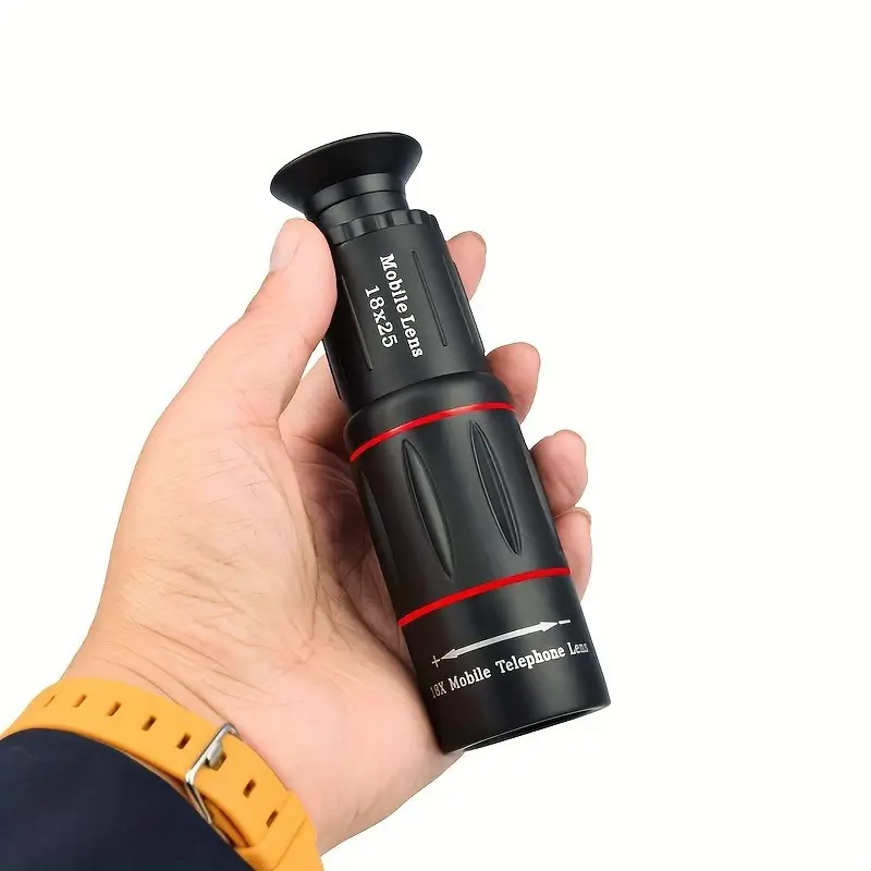 18x optical zoom telephoto monocular lens for smartphones universal clip on camera attachment synthetic rubber exterior compatible with most mobile phones no battery required details 4