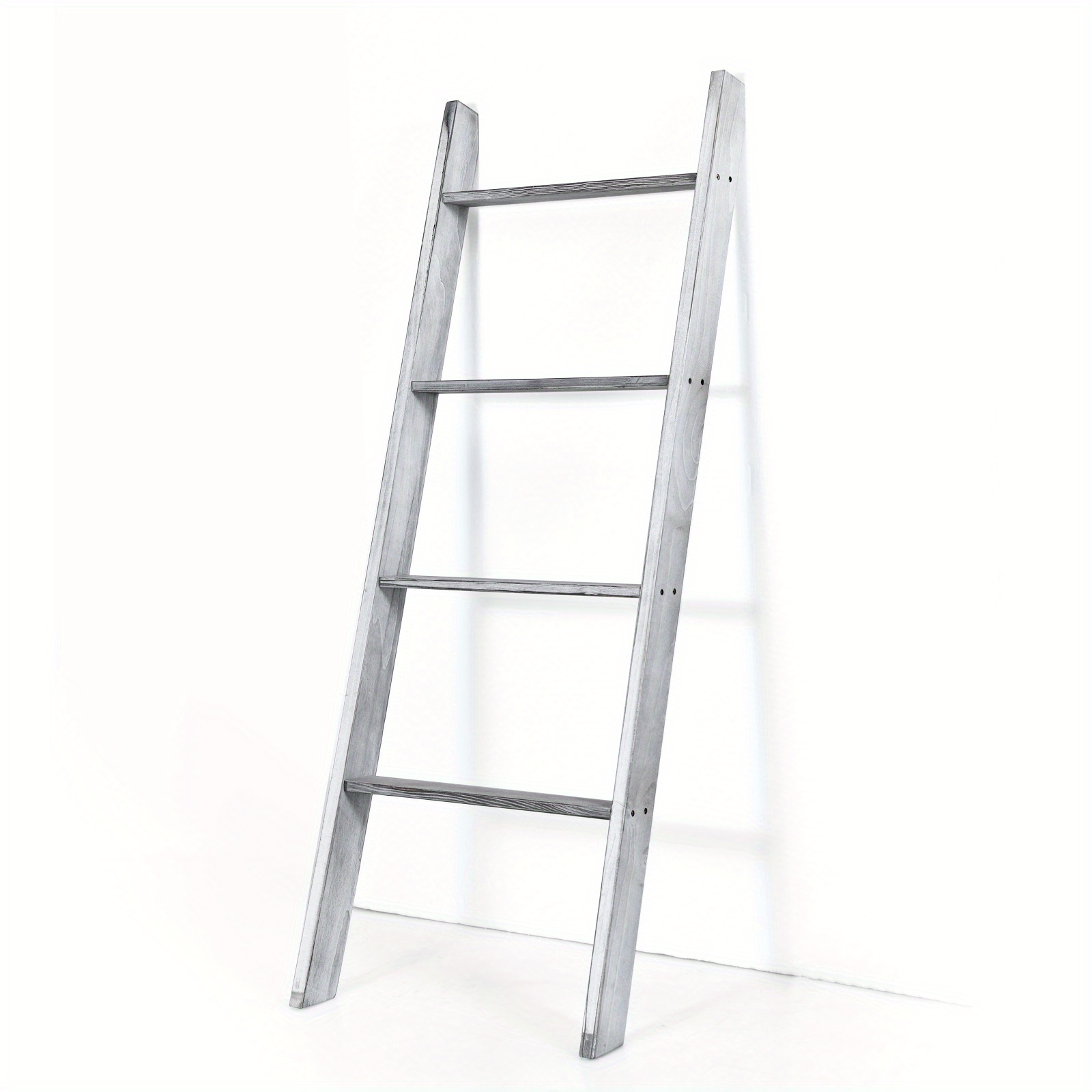 

Wall Blanket Ladder Wood Decorative Quilt Blankets Holder Rack Grey