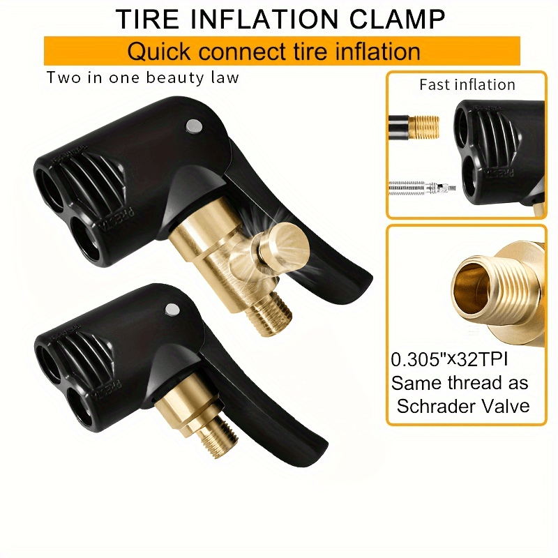 

Tire Chuck: 2-in-1 Function American/french Tire Nozzle Inflatable - Conversion Chew Pump Accessories For Car & Motorcycle