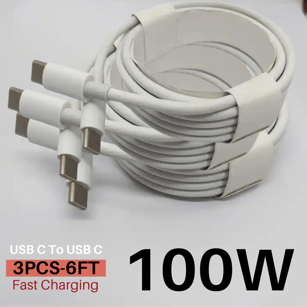 

3x 6ft 100w Usb C To Usb C Cable Pd Fast Charge For Ipad Mini/macbook/iphone 15