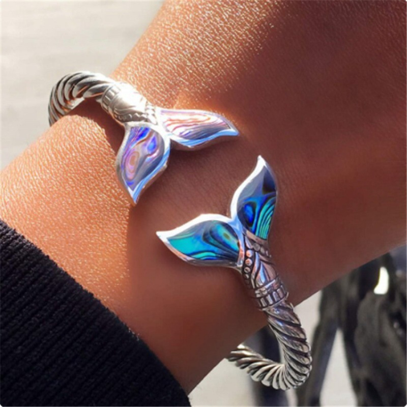 

Fashion Retro Creative Opening Adjustable Colorful Mermaid Tail Bracelet