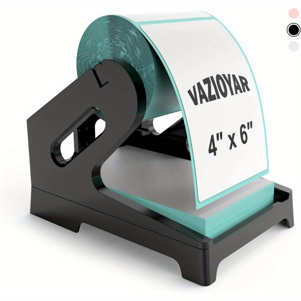

Versatile Thermal Label Holder For Rolls & Fan-fold Labels - Desk Organizer Stand, Compatible With All Printers, Black Abs Plastic
