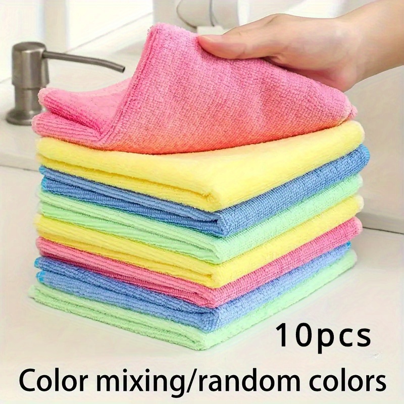Image of 5/10/25pcs, Cleaning Towels, Reusable Cleaning Cloths For Tools, Oil-free Dish Cloths Cleaning Towels, Kitchen Wipes, Household Wipes, Kitchen Bathroom Cleaning Towels, Cleaning Supplies, Random Color