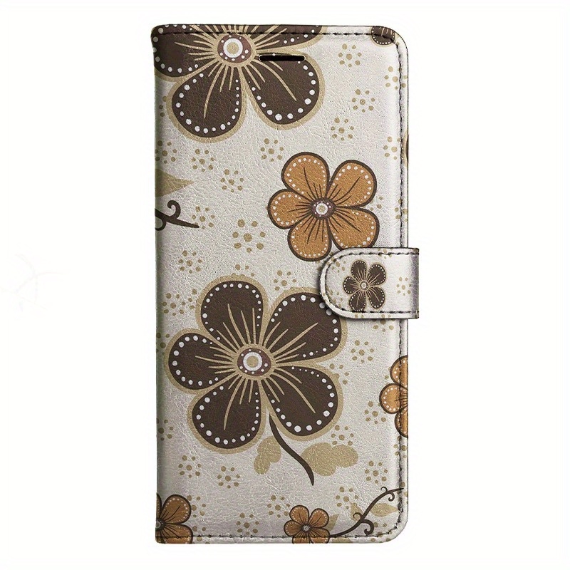 TEMU Phone Case - Magnetic Flip Wallet Case In Yellow And Brown With Card Holder Stand For For Iphone Including 5, 6, 6s, 7, 8, X, Xs, Xr, Se2 2020,
