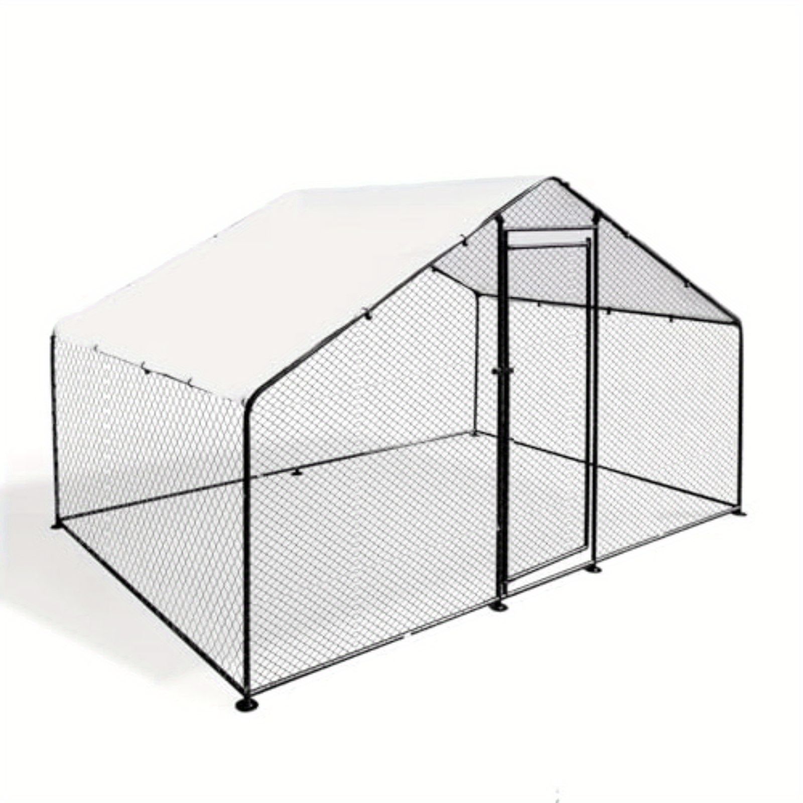 

Large Metal Chicken Coop Walk-in Poultry Cage House Duck Rabbit Pen With Waterproof & Anti-uv Cover For Outdoor Yard Farm Use